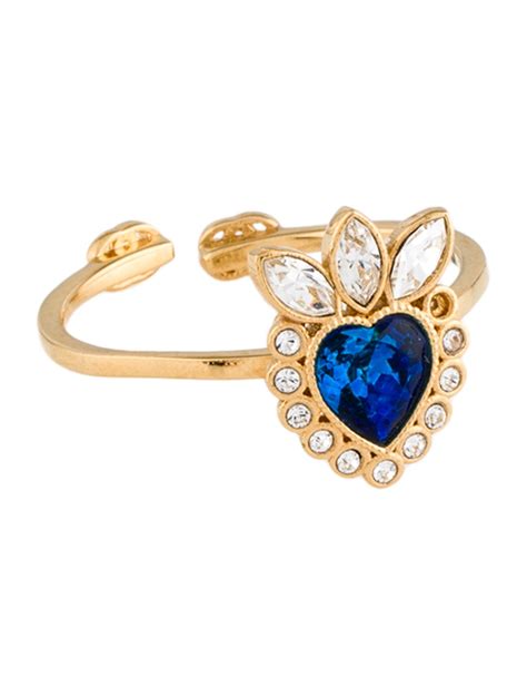crystal heart ring gucci